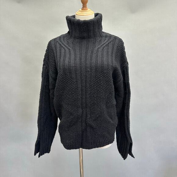 Smartwool Spruce Creek Turtleneck Sweater Merino Wool Sweater Black Size Medium - Picture 1 of 16